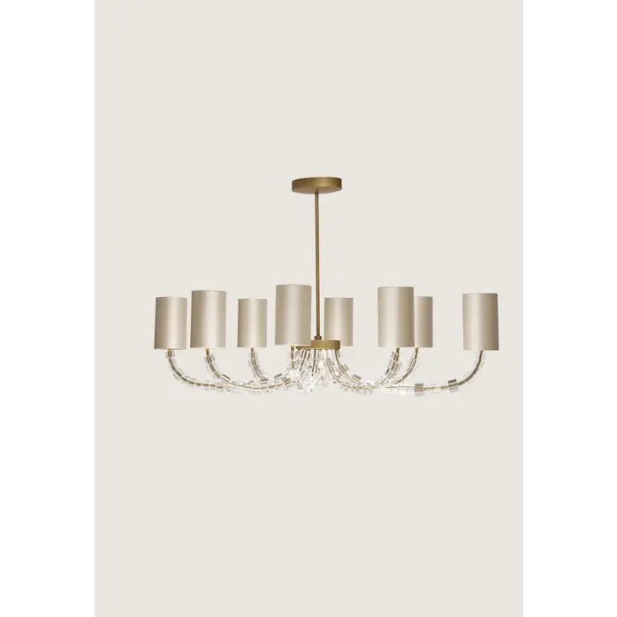 Porta Romana Oval Lartigue Chandelier French Brass