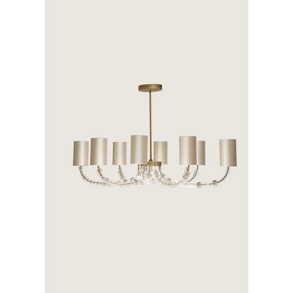 Porta Romana Oval Lartigue Chandelier French Brass