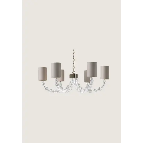 Porta Romana Round Lartigue Chandelier Nickel