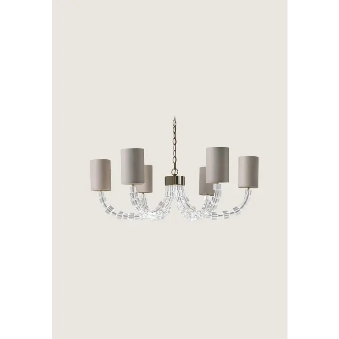 Porta Romana Round Lartigue Chandelier Nickel