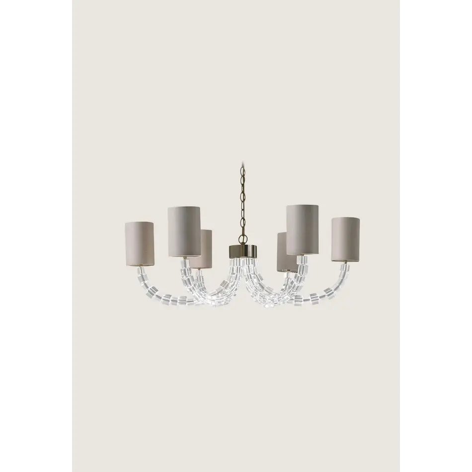 Porta Romana Round Lartigue Chandelier Nickel