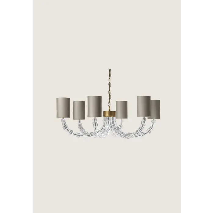 Porta Romana Round Lartigue Chandelier French Brass