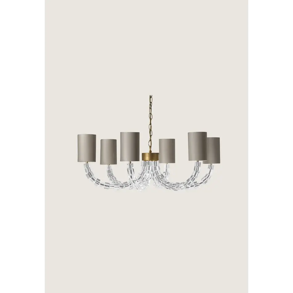 Porta Romana Round Lartigue Chandelier French Brass