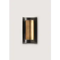 Large Covex Wall Light Bronze and Antiqued Brass