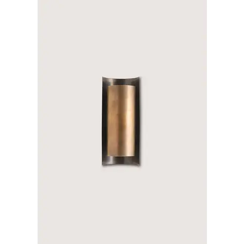 Porta Romana Small Covex Wall Light Bronze and Antiqued Brass