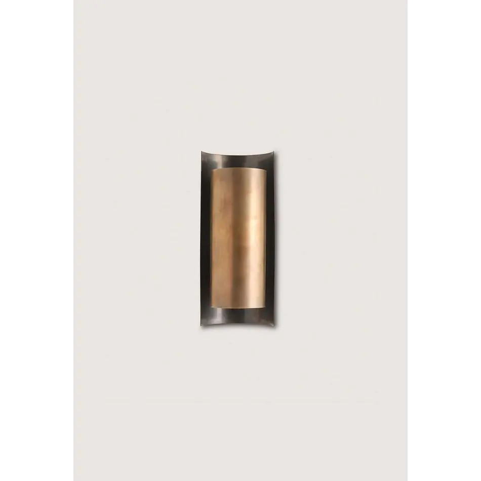 Porta Romana Small Covex Wall Light Bronze and Antiqued Brass