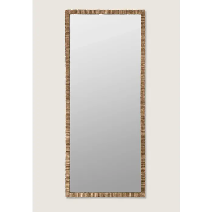 Porta Romana Large Rectangular Trevose Mirror French Brass