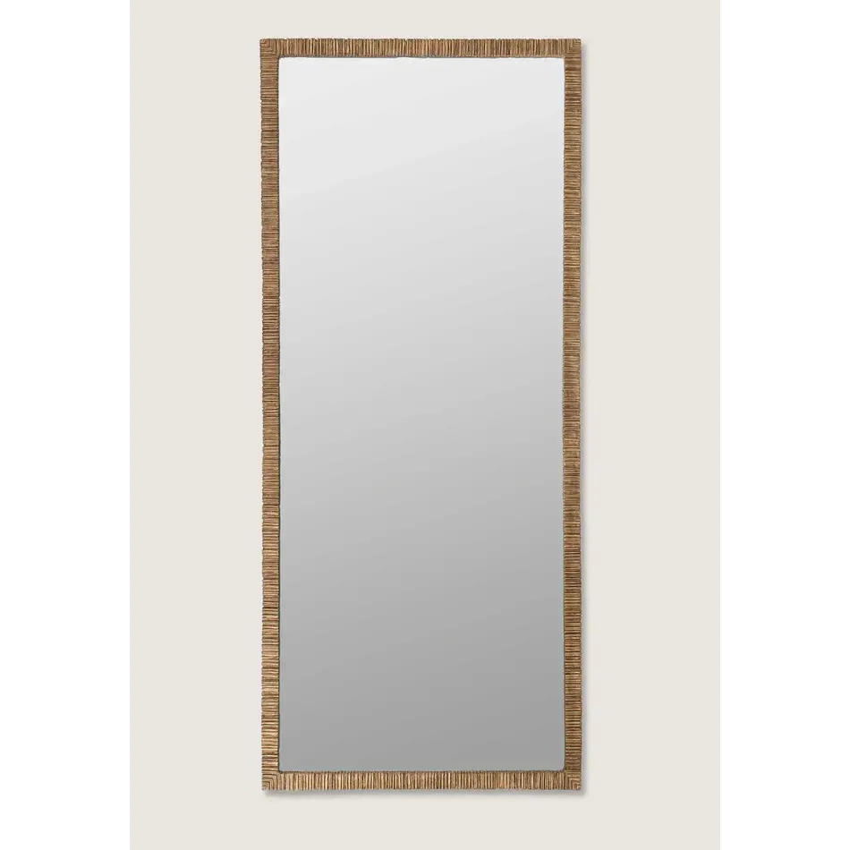 Porta Romana Large Rectangular Trevose Mirror French Brass