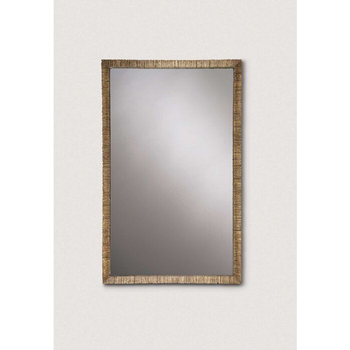 Porta Romana Small Rectangular Trevose Mirror French Brass