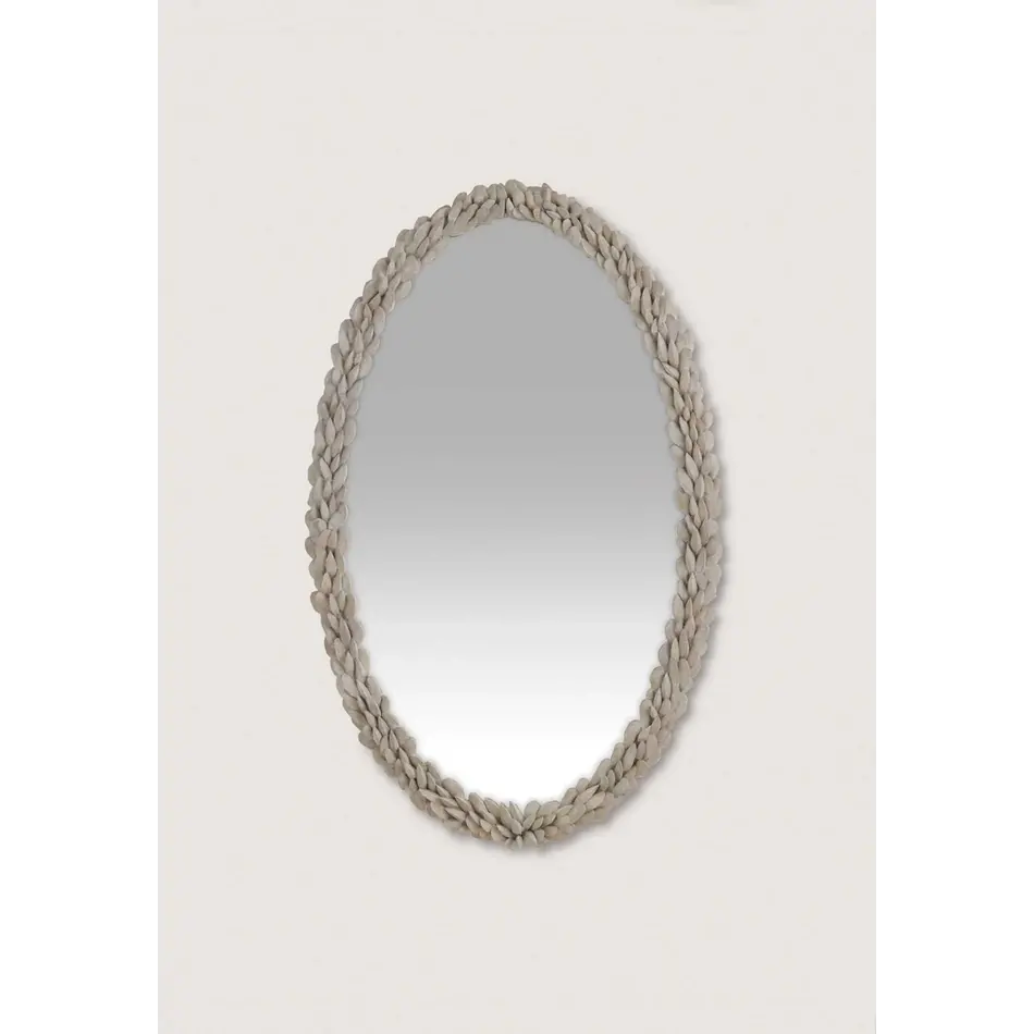 Porta Romana Mussel Shell Mirror Aged Plaster