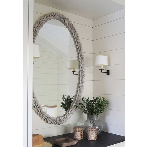 Porta Romana Mussel Shell Mirror Aged Plaster