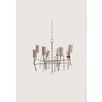 Short Lollipop Chandelier Scratched Silver