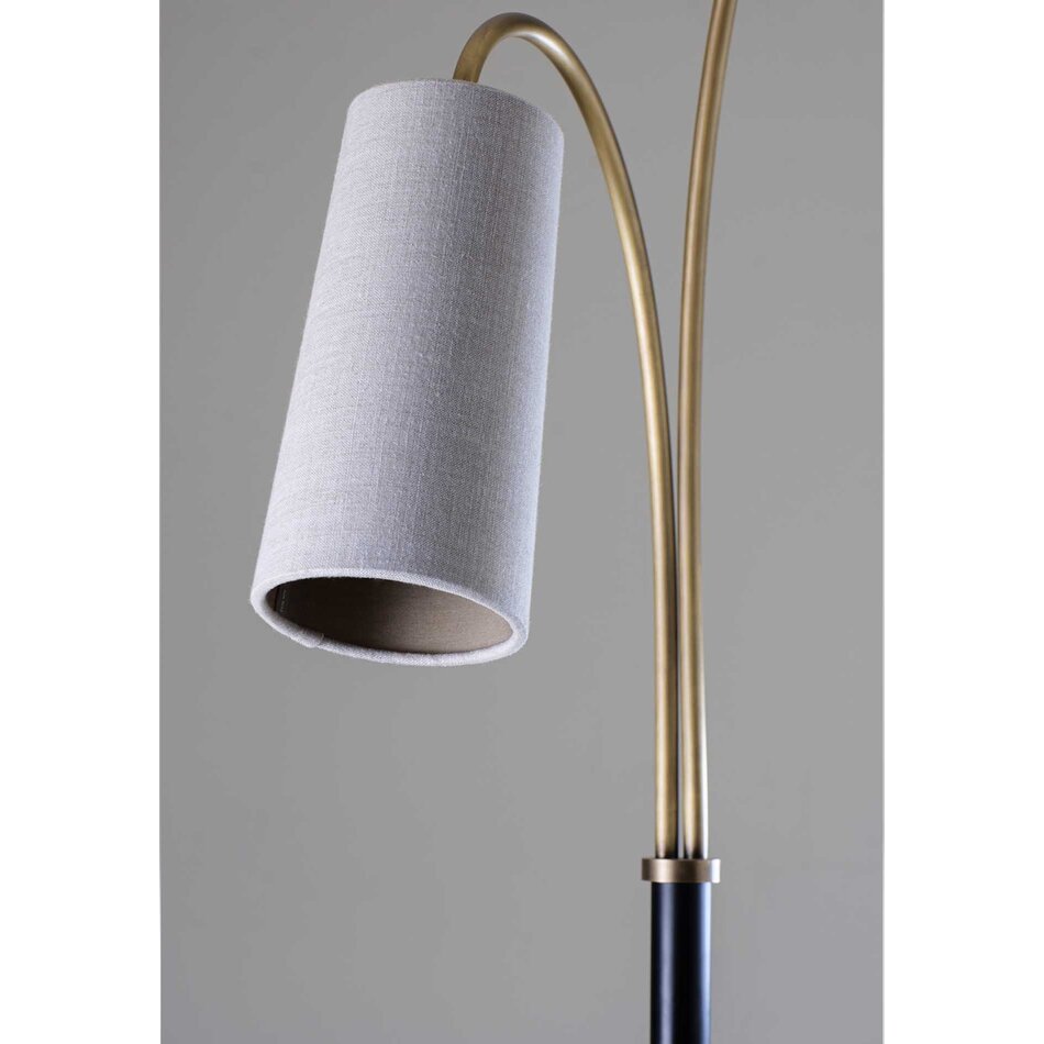 Porta Romana Kelly Floor Lamp Antique Brass with Black