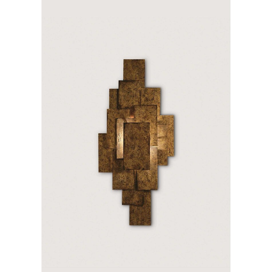 Porta Romana Steel Plates Wall Light Mayan Gold