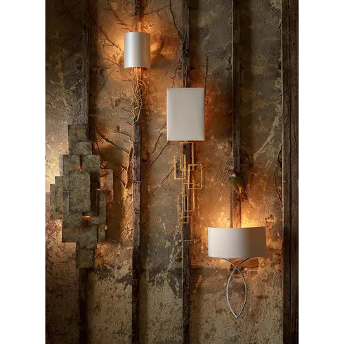 Porta Romana Steel Plates Wall Light Mayan Gold