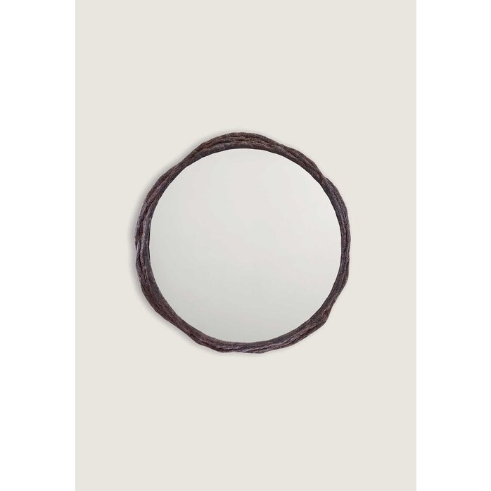 Porta Romana Bark Mirror Burnt Wood