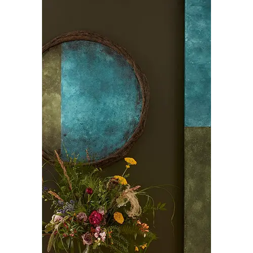 Porta Romana Bark Mirror Burnt Wood