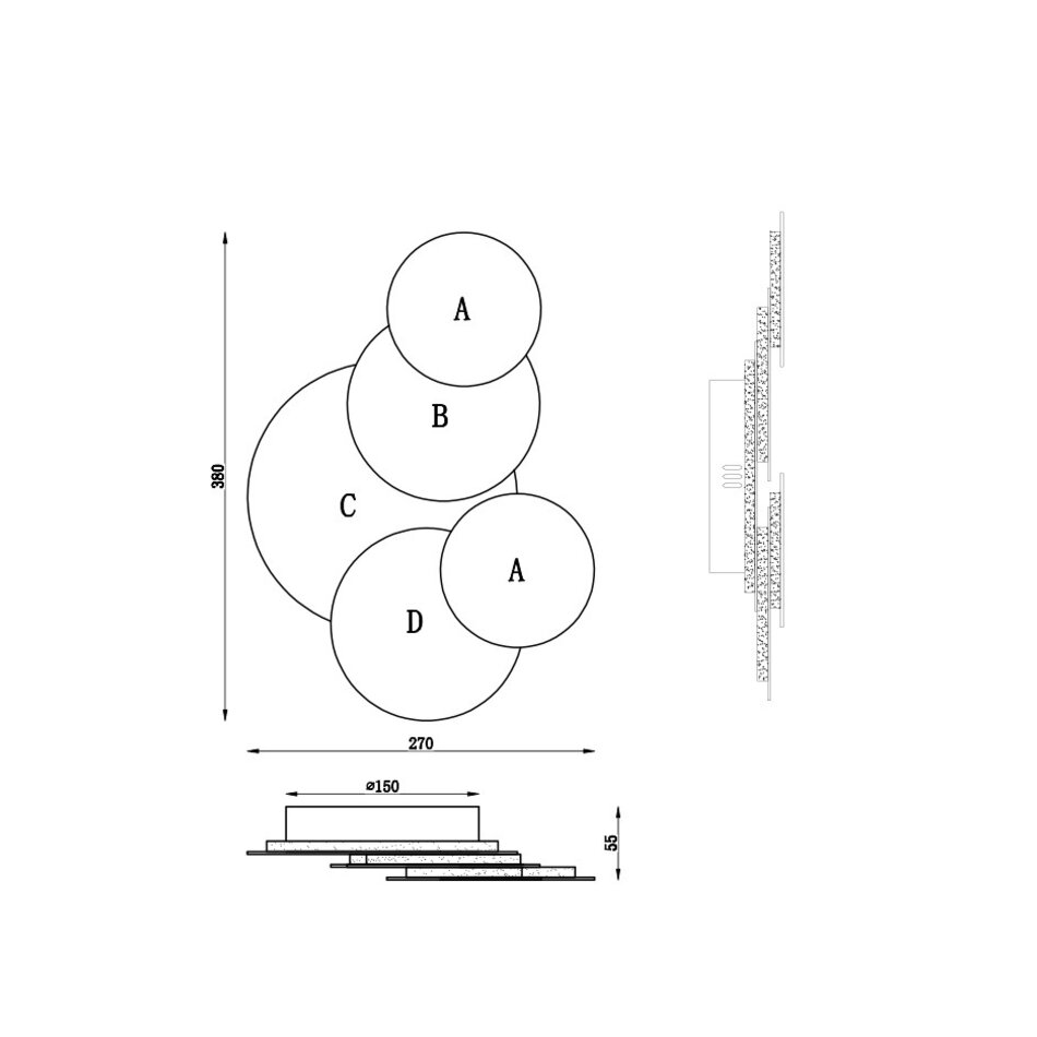 Maretti Lighting DISK WANDLAMP 15W MESSING