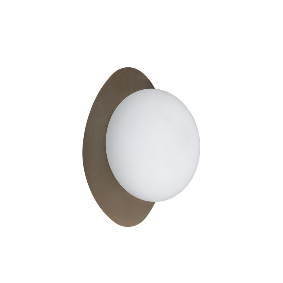 Maretti Lighting FLOW WALL LAMP BRONZE WITH OPAL GLASS