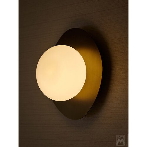 Maretti Lighting FLOW WALL LAMP BRONZE WITH OPAL GLASS
