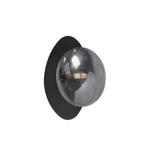 Maretti Lighting FLOW WALL LAMP BLACK WITH SMOKE GLASS