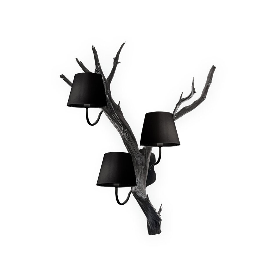 Maretti Lighting Oak wandlamp 3-lichts zwart