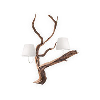 Oak wall lamp 3-light wood color