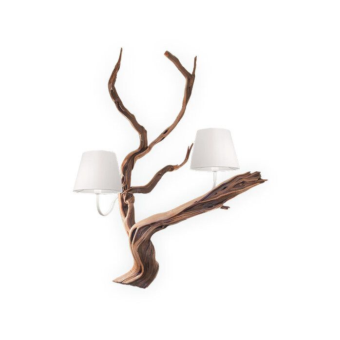 Maretti Lighting Oak wall lamp 3-light wood color