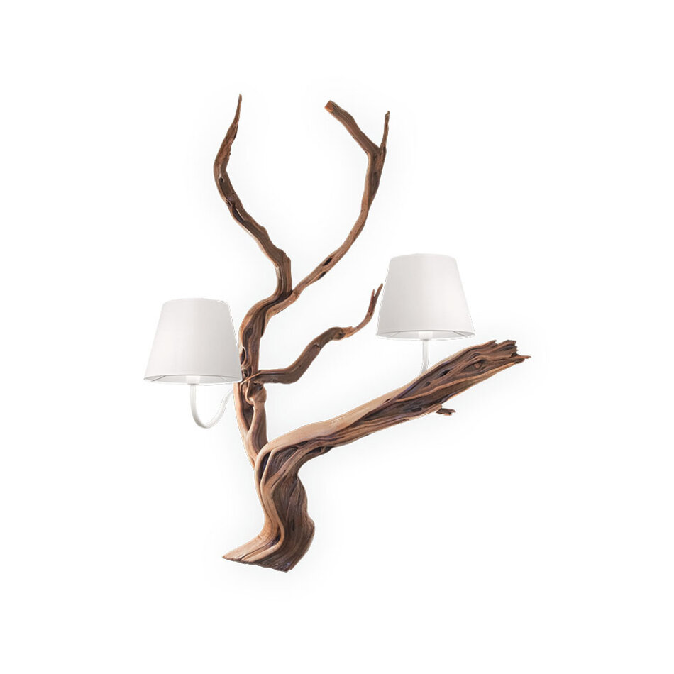 Maretti Lighting Oak wall lamp 3-light wood color