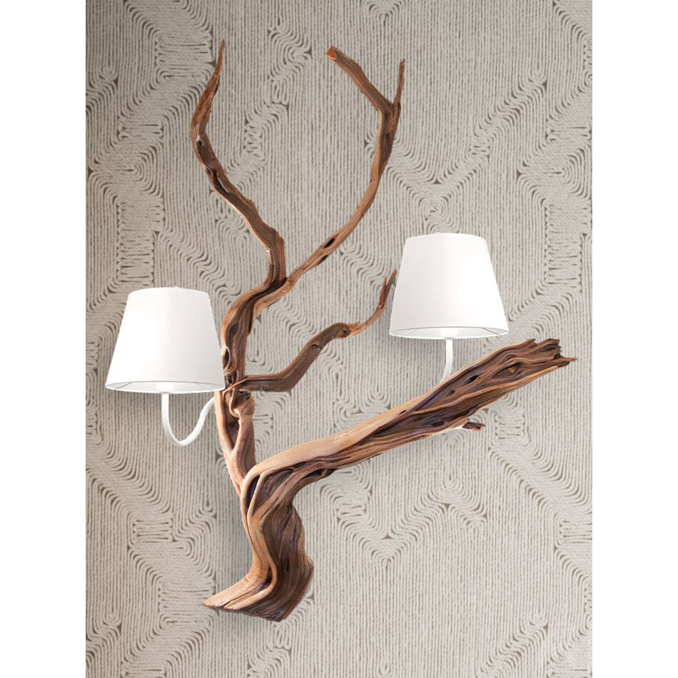 Maretti Lighting Oak wandlamp 3-lichts houtkleur