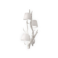 Oak wall lamp 3-light white