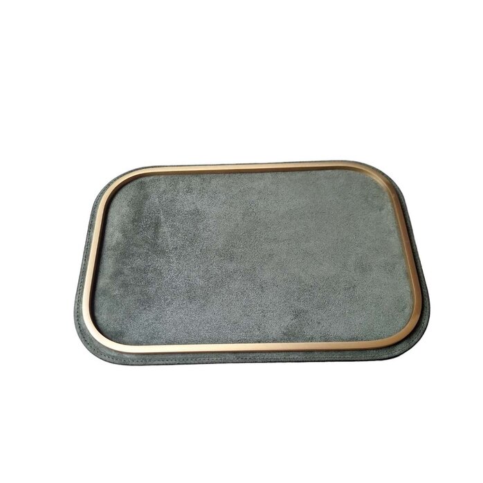 Giobagnara Rossini Tray Rectangular (TV275) Small Suede: Loden Green (A02)