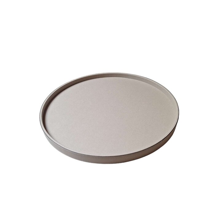 Giobagnara Polo Tray Round Large (TV052) Printed Calfskin Golf: Stone (G83)