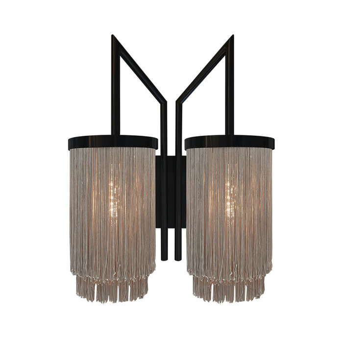 Maretti Lighting FRINGES WANDLAMP 2-LICHTS ZWART