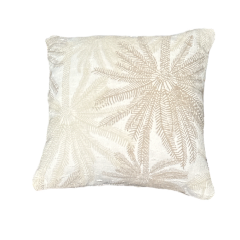 Proluca Design Outdoor Cushion Pierre frey Double sided Palm White 45x45 Proluca Design Outdoor Cushion Pierre frey Double sided Palm White 45x45
