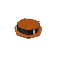 David Coasters Holder Octagonal With 6 Tao Coasters (TP178) Printed Calfskin Golf: Copper (G54)