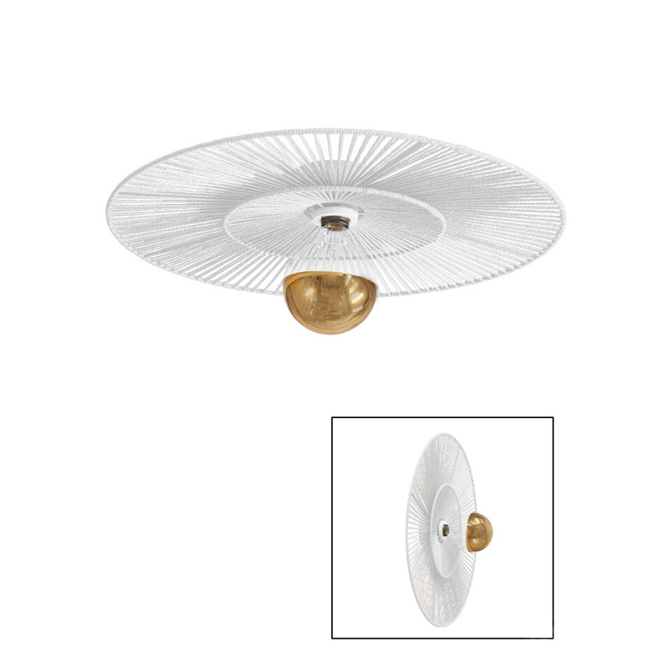 Maretti Lighting CAPPELLO PLAFOND/WANDLAMP WIT MET WITTE KAP