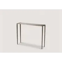 Salvatore Console Small (Clear or Black Glass) Burnt Silver