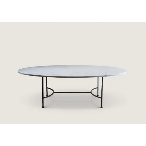 Porta Romana Logan Oval Coffee Table (Marble) Carbon