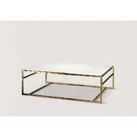 Giacometti Coffee Table Rectangular (Faux Limestone) Versailles Gold