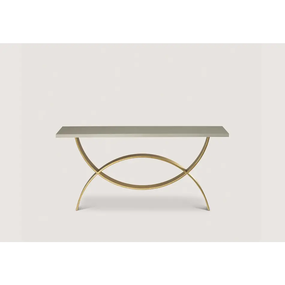 Porta Romana Fishtail Console Table (Marble) Pale Gold