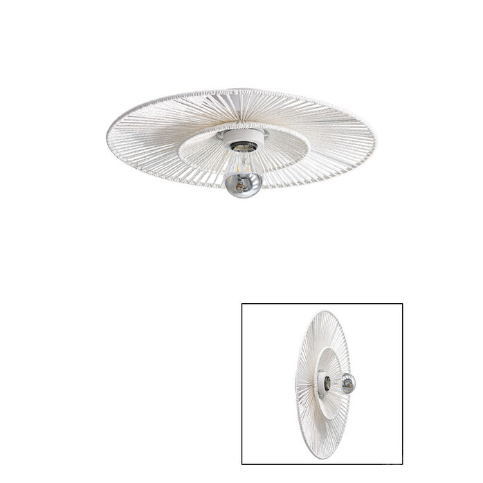 Maretti Lighting CAPPELLO CEILING/WALL LIGHT 40CM WHITE WITH WHITE SHADE