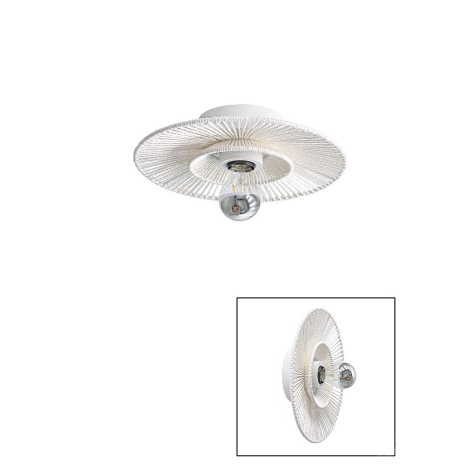 Maretti Lighting CAPPELLO PLAFOND/WANDLAMP 30CM  WIT MET WITTE KAP