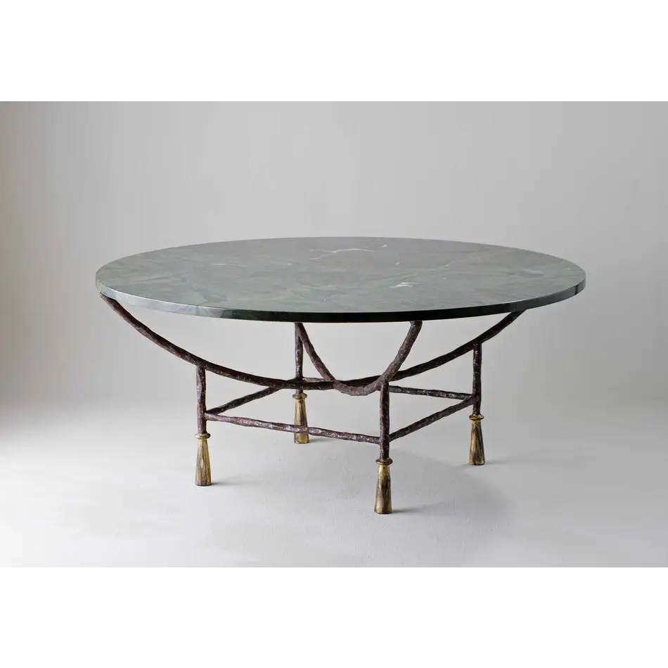 Porta Romana Stanley Coffee Table Round Small (Glass) Old Rust