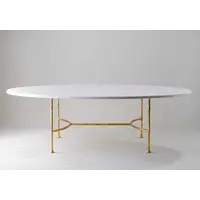 Logan Oval Coffee Table (Marble) Gold