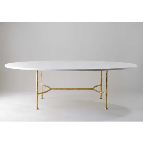Porta Romana Logan Oval Coffee Table (Marble) Gold