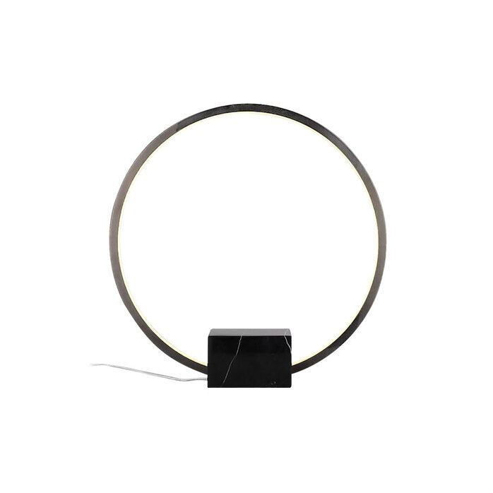 Maretti Lighting RING TABLE LAMP 14W GRAPHITE WITH BLACK MARBLE BASE