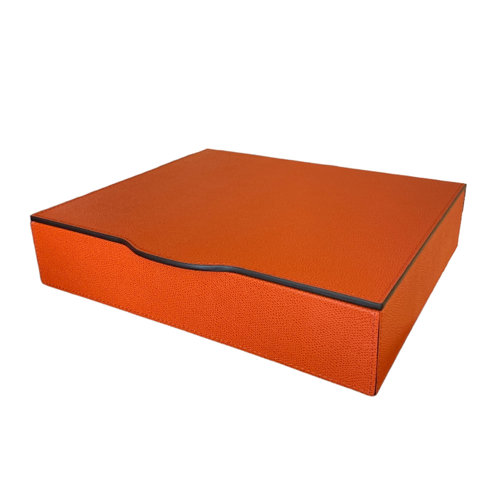 Giobagnara Luna Trinket Box Rectangular Large (HB312) - Printed Calfskin Golf: Mango (G38)