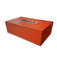 Firenze Tissue Holder Rectangular (HA105) - Printed Calfskin Golf: Mango (G38)