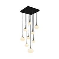 PARADISO PENDANT LAMP 9-LIGHT SQUARE WITH BRASS HOLDER